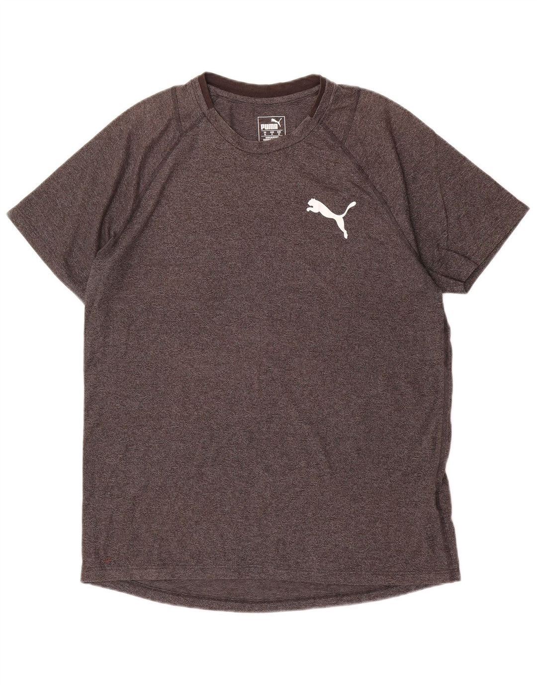 PUMA Herren Grafik-T-Shirt-Oberteil aus mittelgrau gefleckter Baumwolle