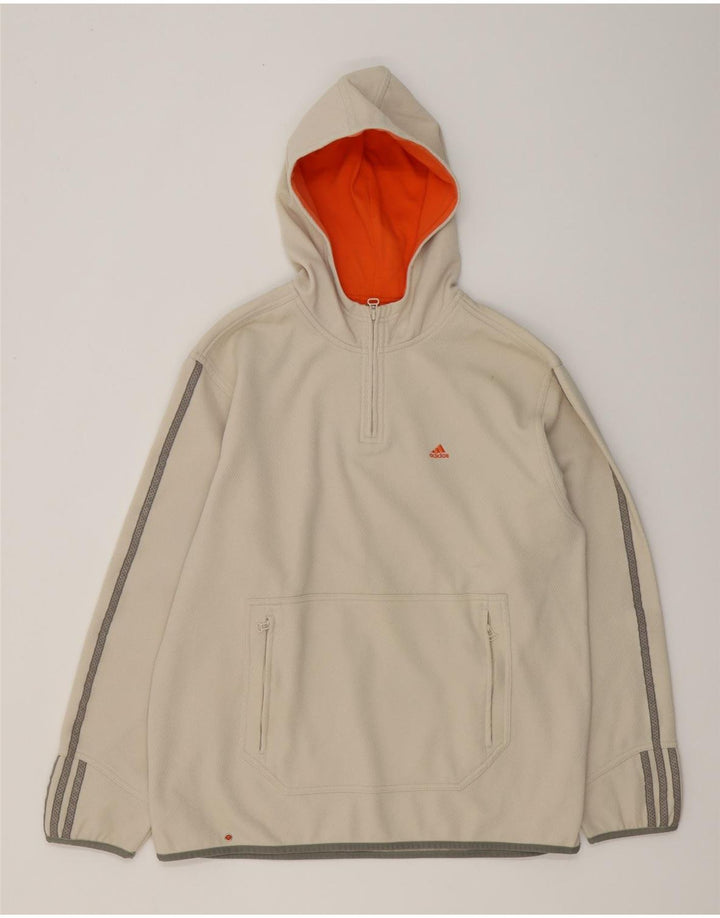 Adidas Herren Kapuzenpullover mit Reißverschluss, Mittelweiß, Polyester