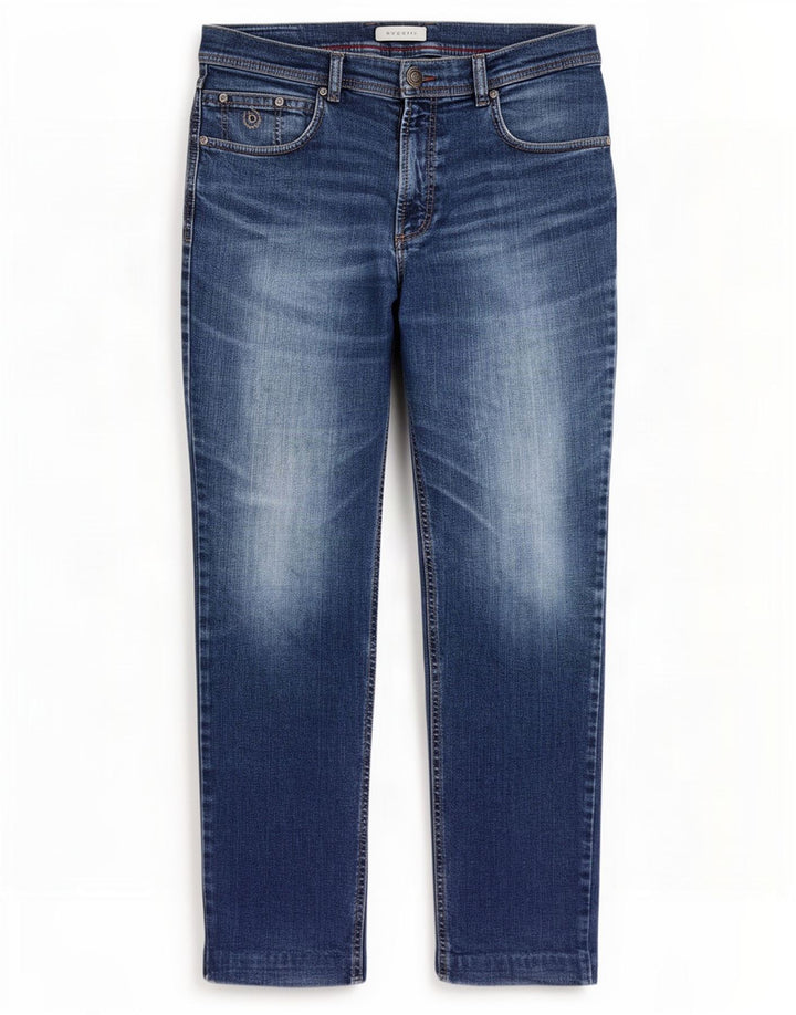 Bugatti Herren Regular Straight Jeans W36 L32 Blaue Baumwolle