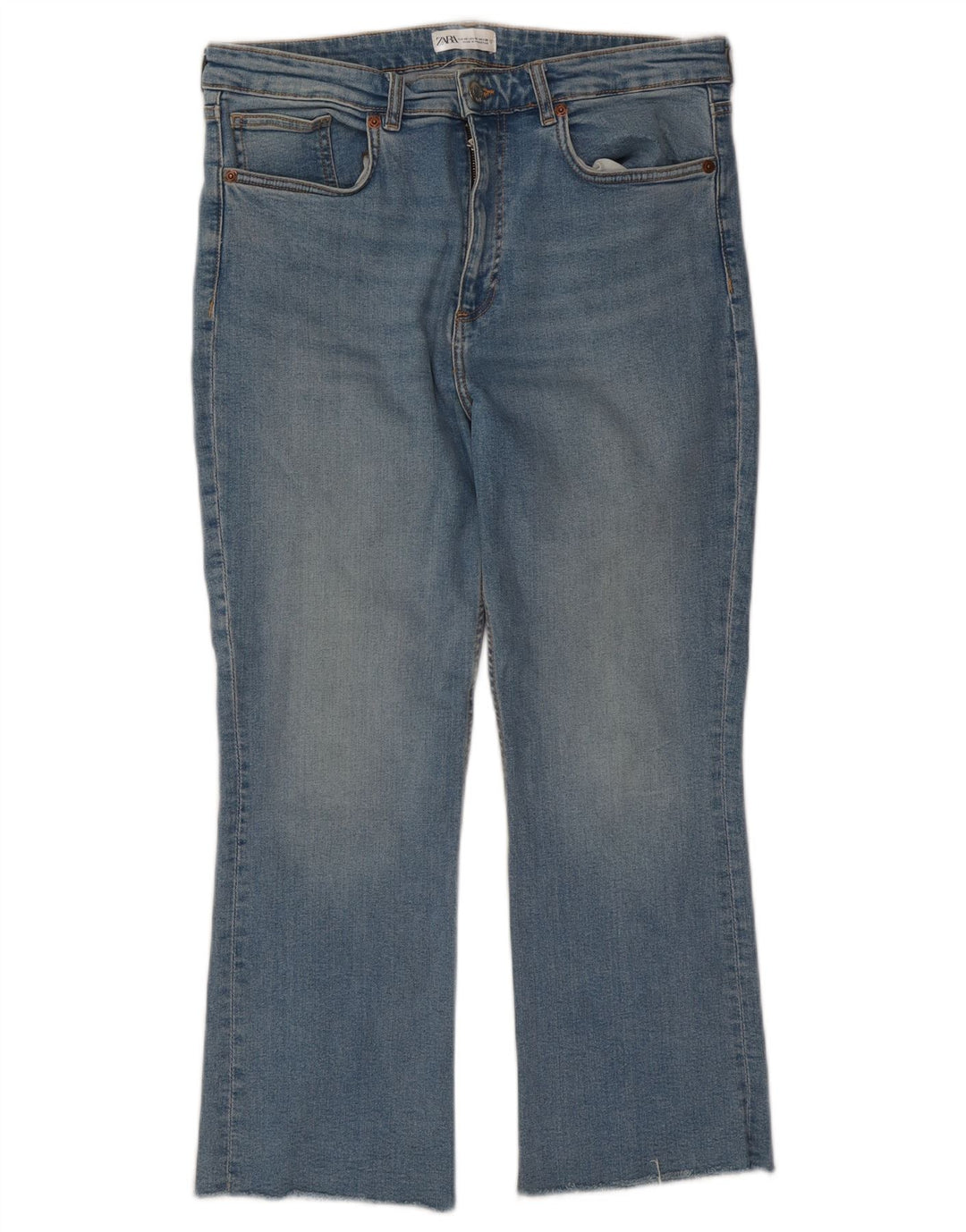 Zara Damen Crop Bootcut Jeans EU 46 XL W36 L25 Blau