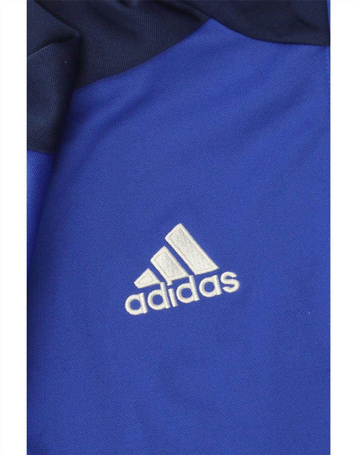 Adidas Herren-Trainingsanzug-Oberteil mit grafischem Reißverschluss und Rundhalsausschnitt, Größe L, Blau, Farbblock