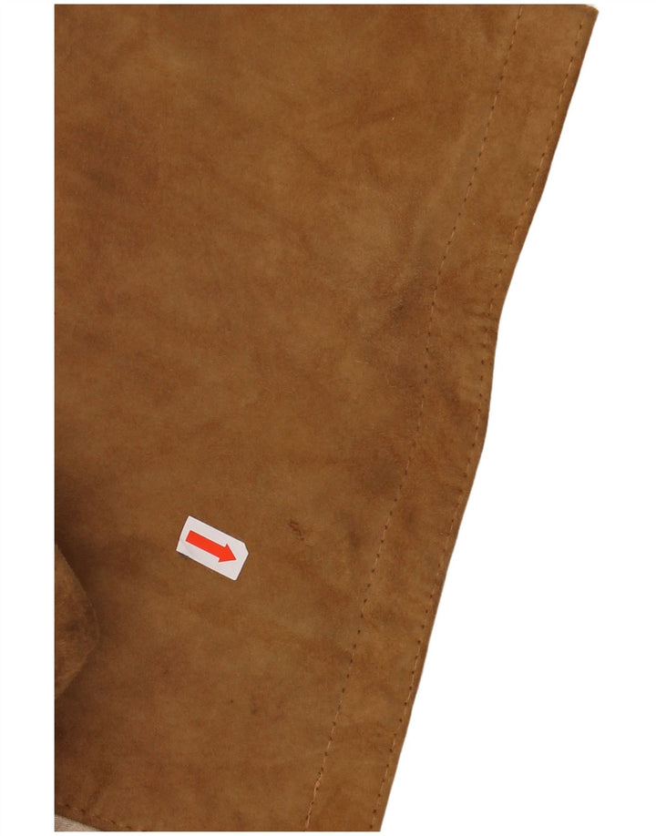 Vintage Damen 4-Knopf-Wildleder-Blazerjacke UK 16 Large Braun