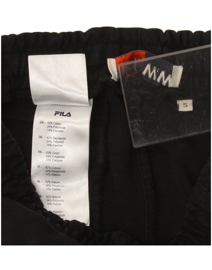 FILA Mens Tracksuit Trousers Small  Black Colourblock Cotton