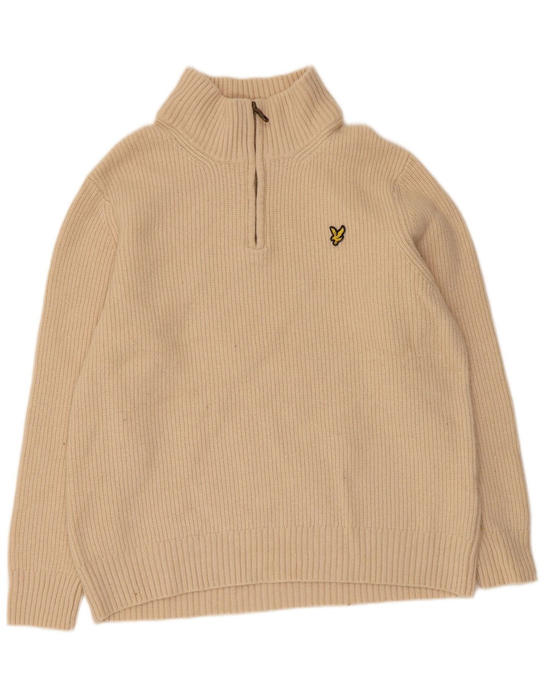 Lyle & Scott Herren-Pullover mit Reißverschluss am Hals, XL, Beige