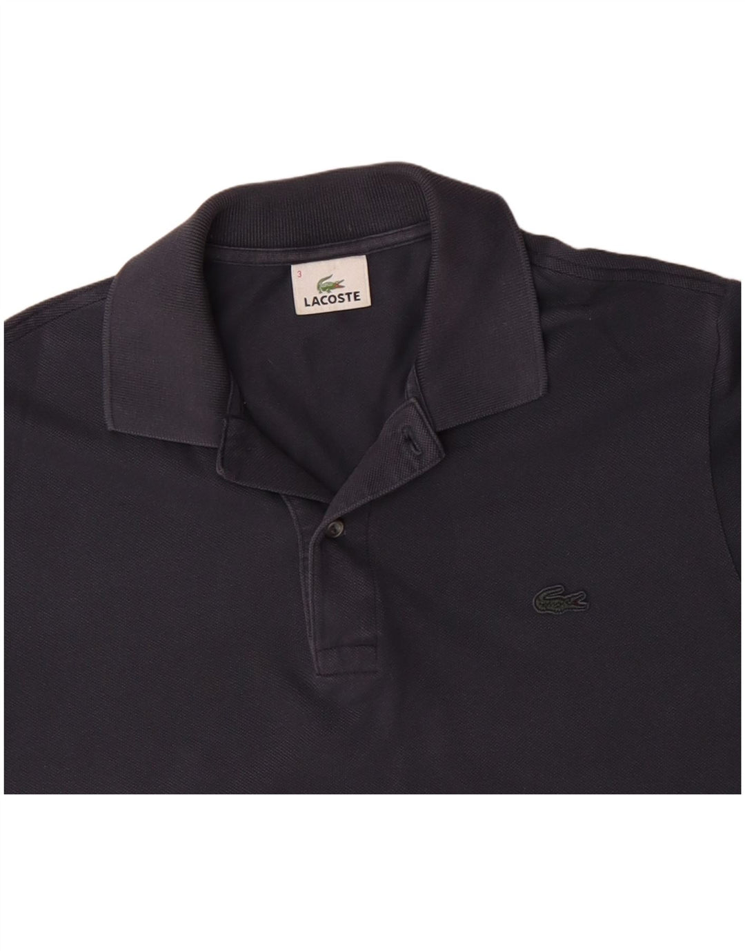 LACOSTE Herren-Poloshirt, Größe 3, klein, graue Baumwolle