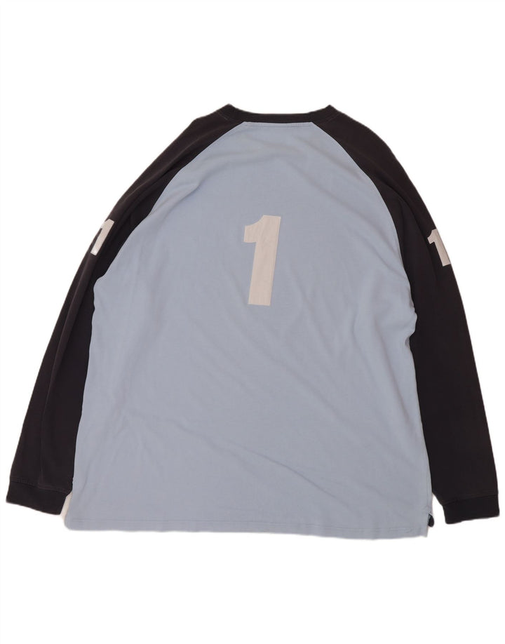 Hackett Herren-Grafik-Oberteil, langärmelig, 2XL, Blau, Colourblock-Baumwolle