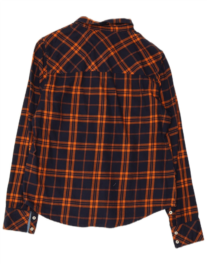 MUSTANG Damen-Flanellhemd, EU 38, mittelblau, kariert, Baumwolle