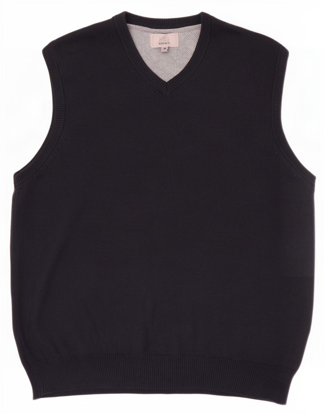 Marks & Spencer Herren-Tanktop mit normaler Passform, mittlere Marineblau-Baumwolle