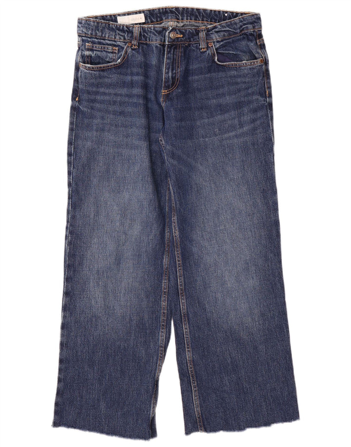 Zara Damen-Jeans mit weitem Bein, EU 40, mittelgroß, W30, L29, blaue Baumwolle