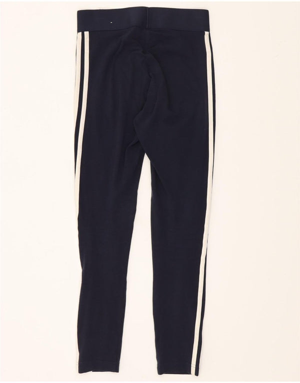 Adidas Damen Leggings UK 4/6 XS Marineblau Baumwolle