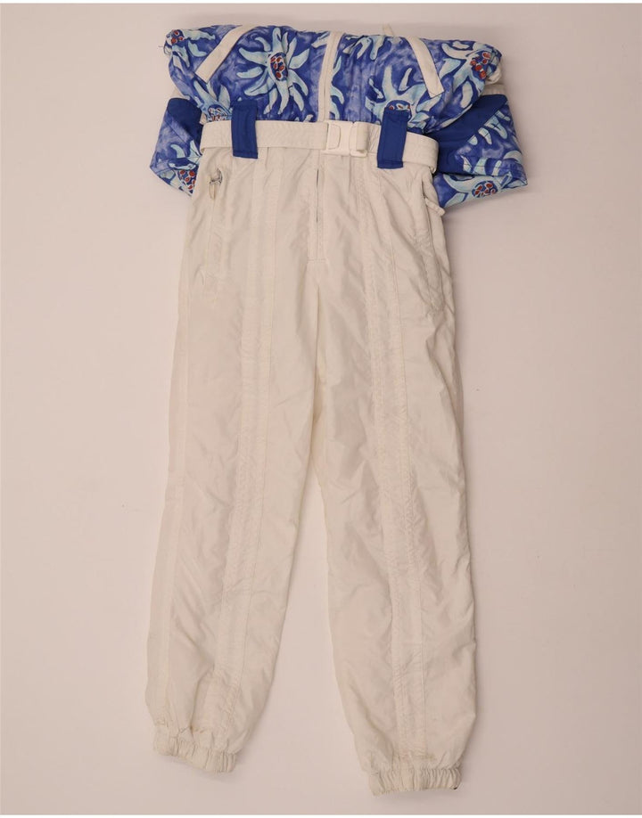 Ellesse Damen-Overall mit Kapuze, übergroßer Ski-Overall, Größe 40, klein, weiß, geblümt