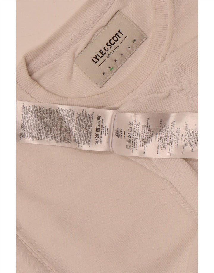 Lyle & Scott Herren-Sweatshirt, Pullover, Größe S, weiße Baumwolle