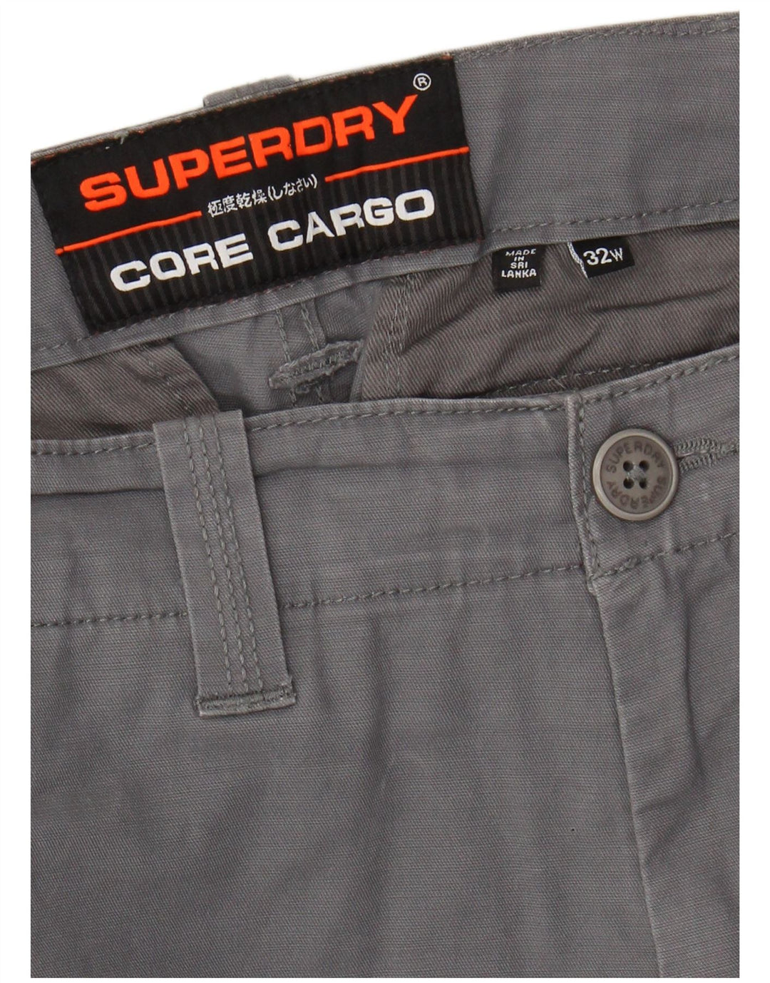 SUPERDRY Herren Cargoshorts W32 mittelgraue Baumwolle
