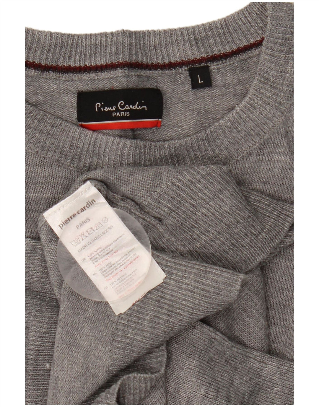 Pierre Cardin Herren-Pullover mit Rundhalsausschnitt, großes graues Acryl