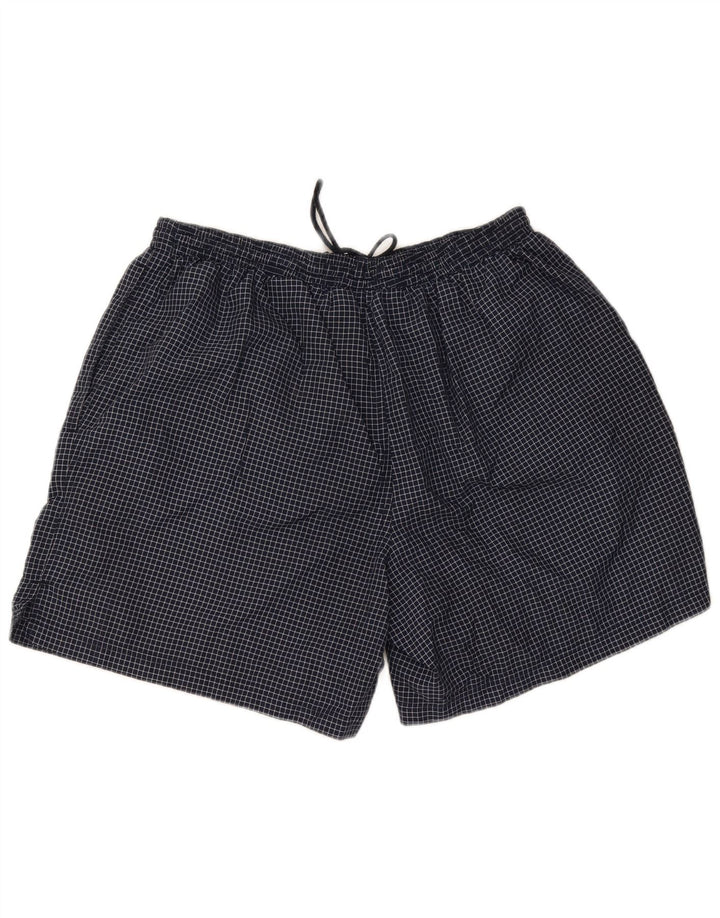 Umbro Herren Sportshorts 2XL Marineblau kariertes Nylon