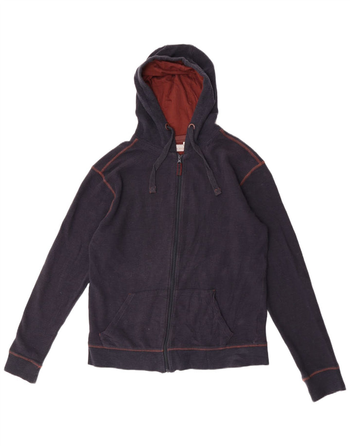 Mountain Warehouse Herren-Kapuzenpullover mit Reißverschluss, mittelmarineblaue Baumwolle