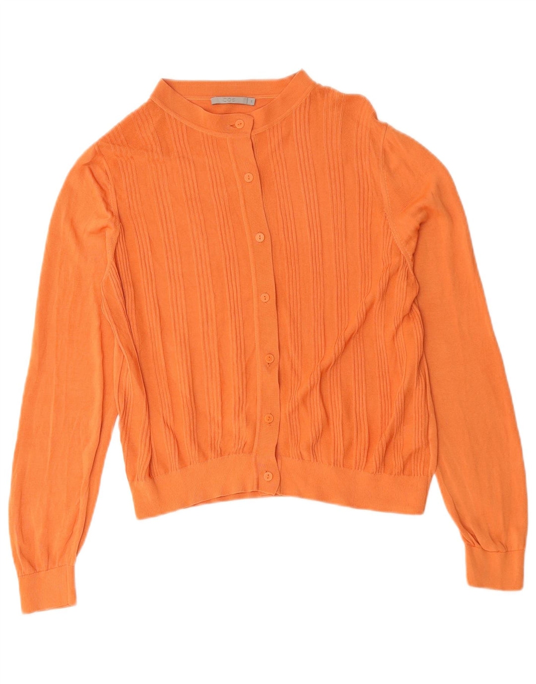 Cos Damen Crop Cardigan Pullover UK 14 Mittelorange Viskose