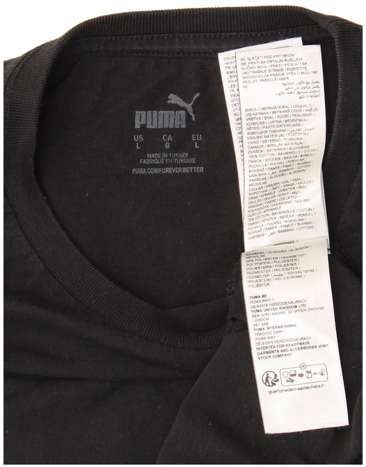 Puma Herren T-Shirt Top Large Schwarz Baumwolle