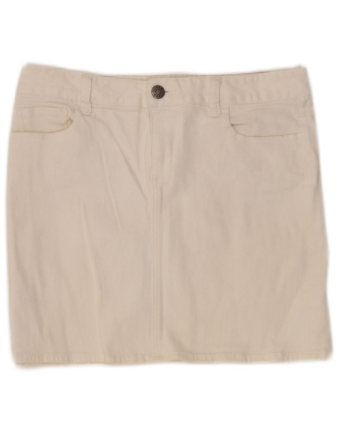 J. Crew Damen Jeansrock US 6 Medium W32 Off White Cotton