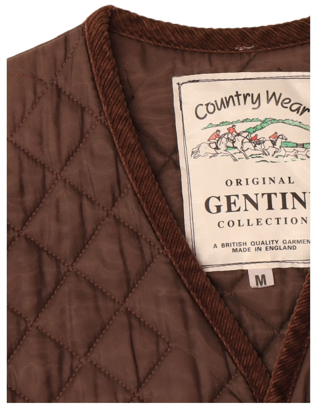 Vintage Herren Steppweste UK 38 Mittelbraunes Polyester