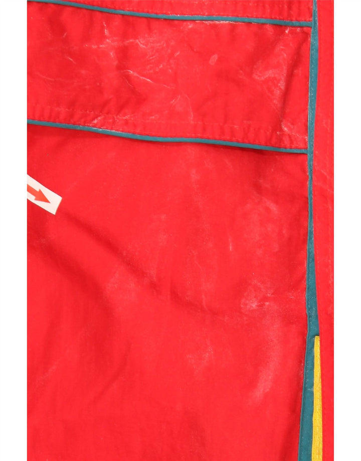 Vintage Herren Skijacke mit Kapuze UK 42 XL Rot Colourblock Polyester