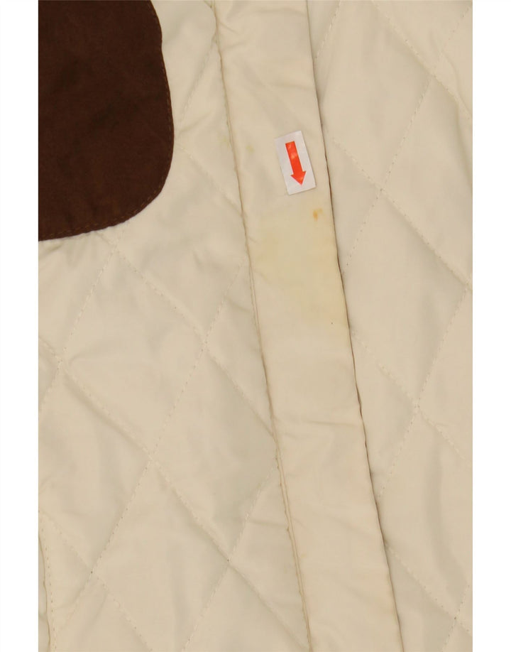 Zara Damen Steppweste UK 12 Medium Off White Colourblock Polyester