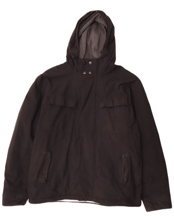 Henri Lloyd Herren-Windbreakerjacke mit Kapuze, UK 42 XL, schwarzes Nylon