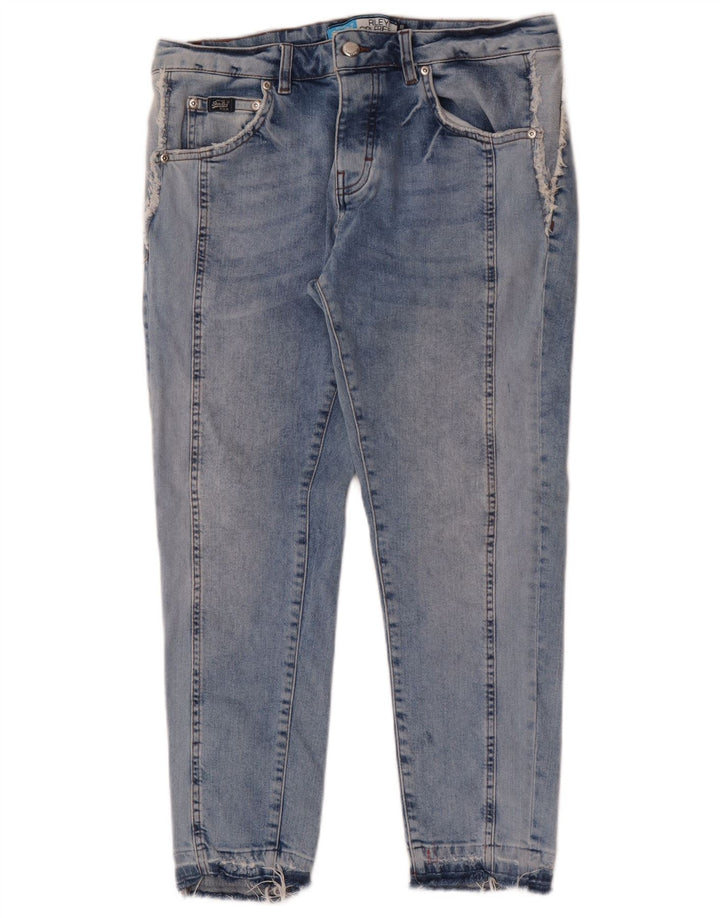 Superdry Damen Riley Slim Jeans W27 L25 Blaue Baumwolle