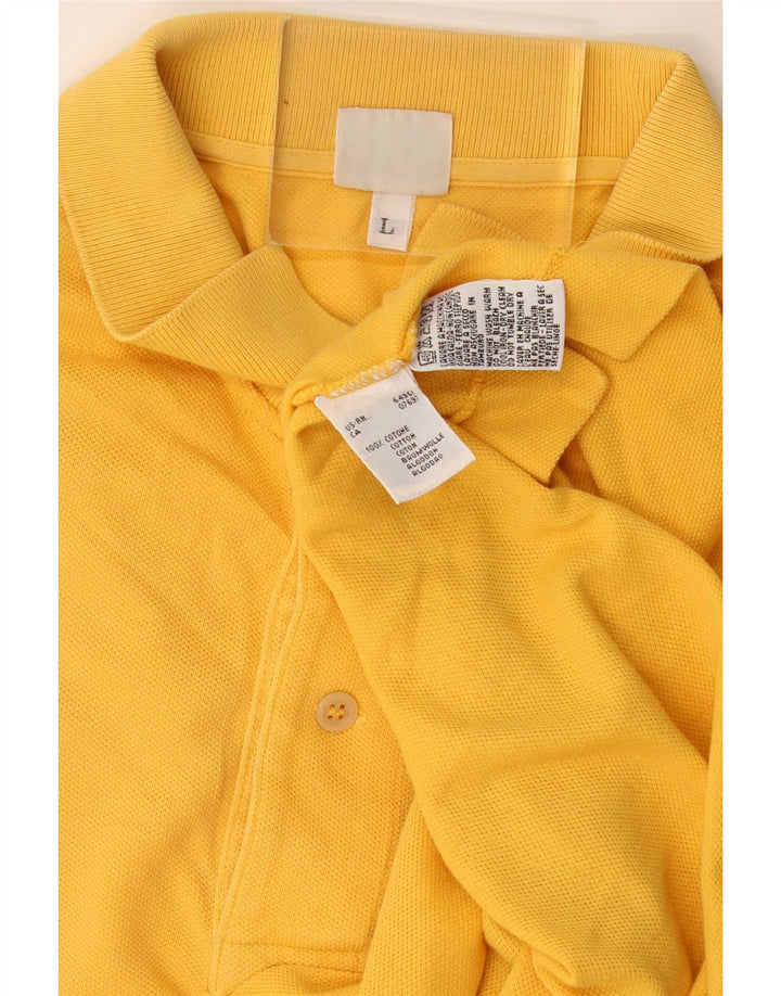 Benetton Herren-Poloshirt, groß, gelbe Baumwolle