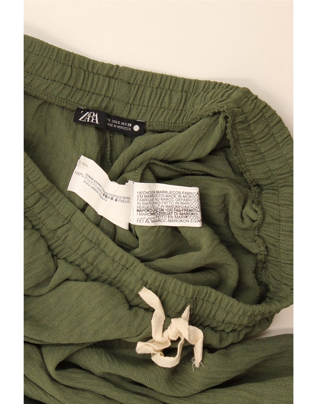 Zara Damen Joggers Freizeithose Small Khaki Polyester
