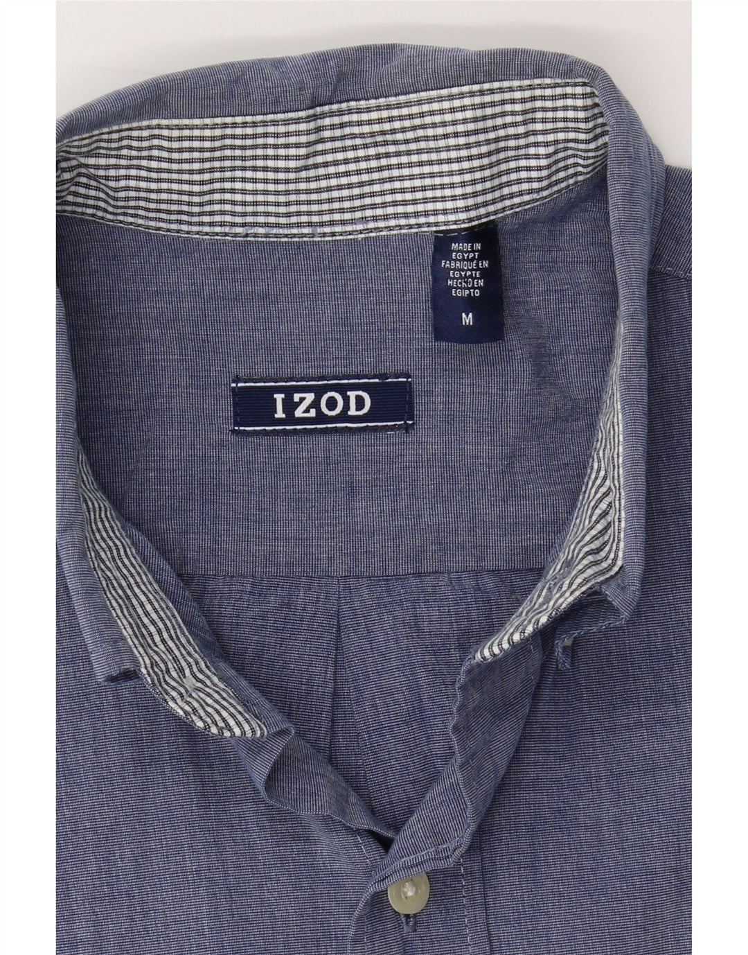 IZOD Mens Shirt Medium Blue Cotton Vintage Izod and Second-Hand Izod from Messina Hembry 