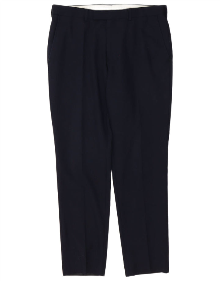 Marks & Spencer Herren-Anzughose mit schmaler Passform, W32, L29, marineblaue Wolle