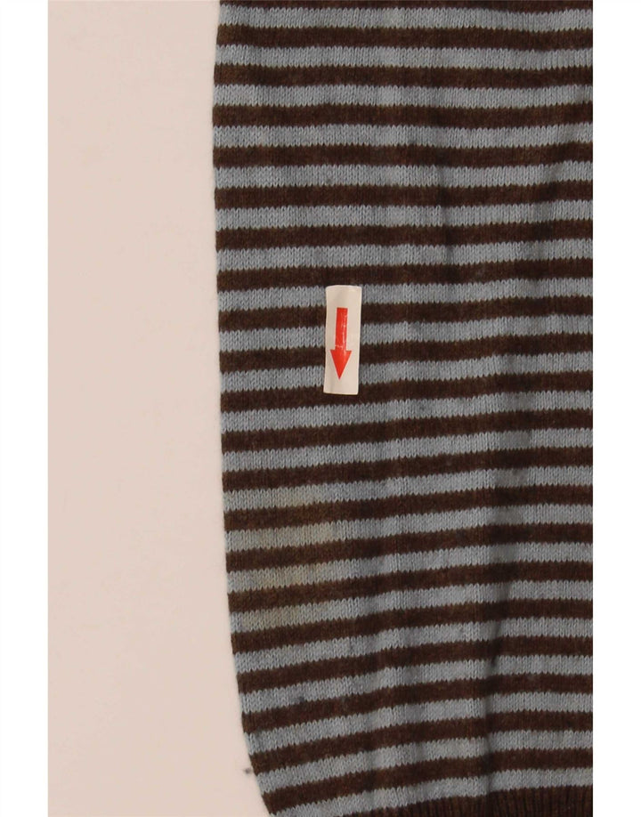 Gap Herren-Pullover mit V-Ausschnitt, groß, braun gestreift, Baumwolle