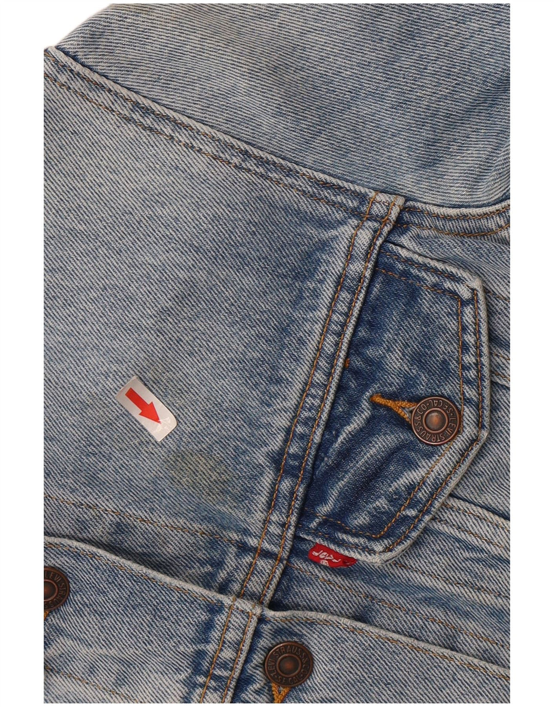 LEVI'S Damen Jeansjacke UK 10 Small Blaue Baumwolle