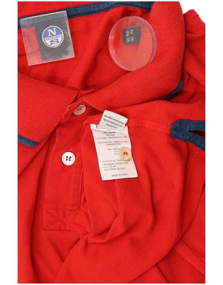 North Sails Herren-Poloshirt 2XL aus roter Baumwolle