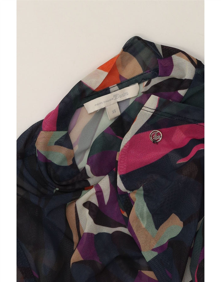 TOM TAILOR Womens Abstract Pattern Top Long Sleeve UK 6 XS Multicoloured Vintage Tom Tailor and Second-Hand Tom Tailor from Messina Hembry 