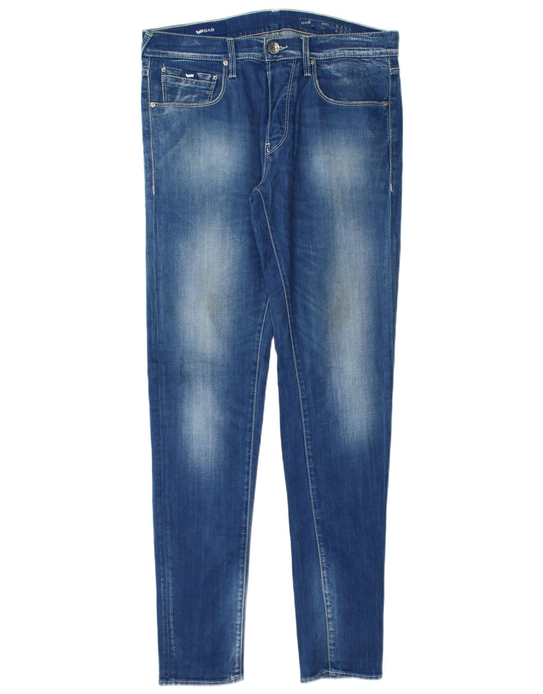Gas Herren Slim Jeans W32 L34 Blaue Baumwolle