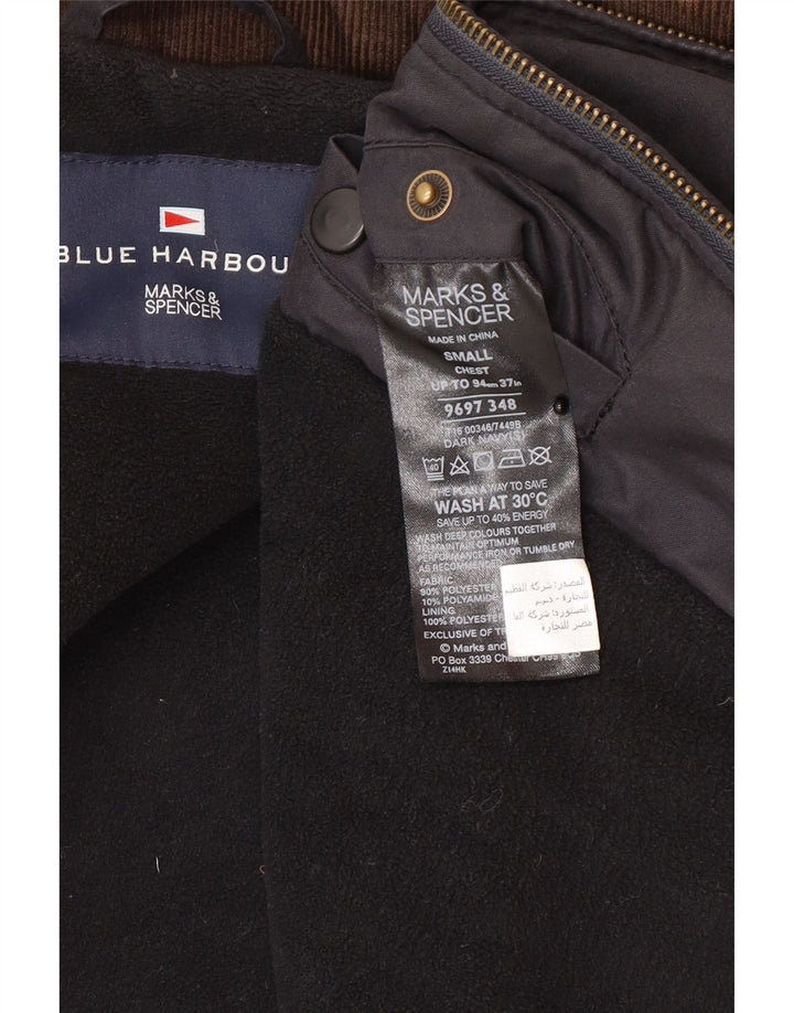 Marks & Spencer Herren-Windbreaker-Jacke, Größe S, Marineblau, Polyester, UK 36