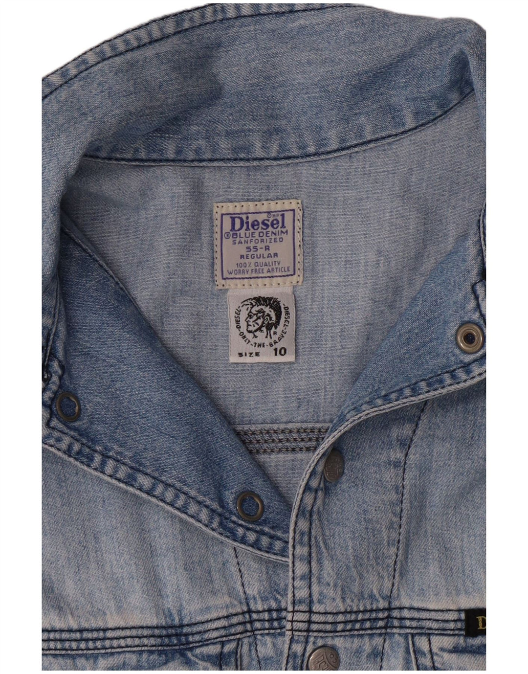 DIESEL Boys Denim Shirt 9-10 Years Blue Cotton