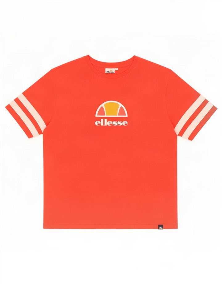 Ellesse Herren-T-Shirt mit Grafik, Mittelrot, Farbblock