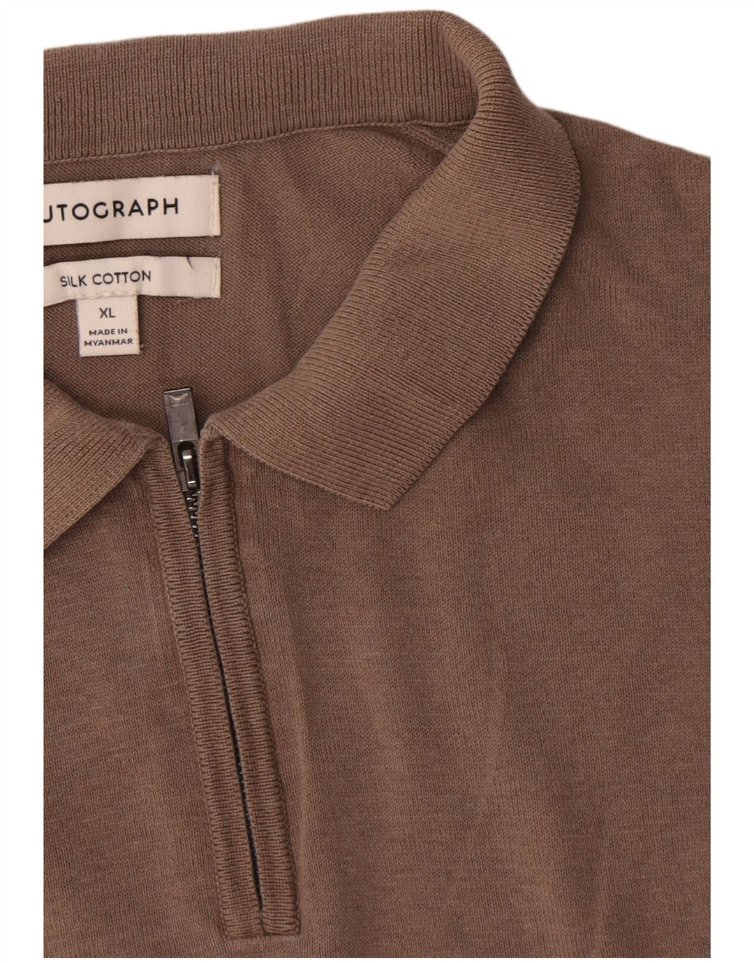 Marks & Spencer Herren Autograph Poloshirt XL Grau Seide