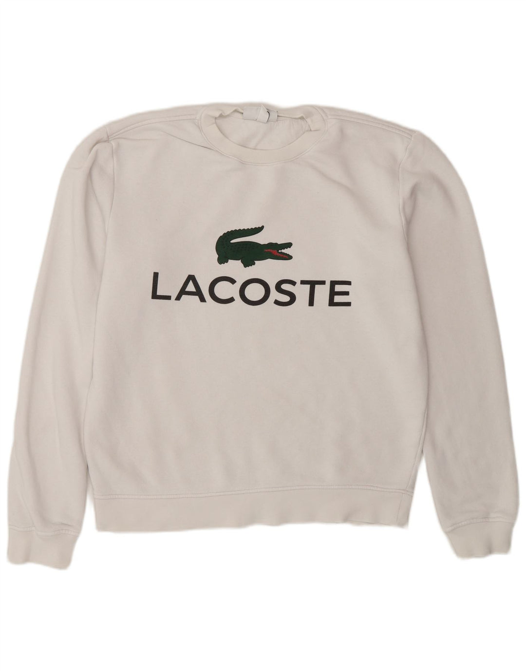 Lacoste Herren-Sweatshirt mit Grafik, Größe 3, klein, weiße Baumwolle