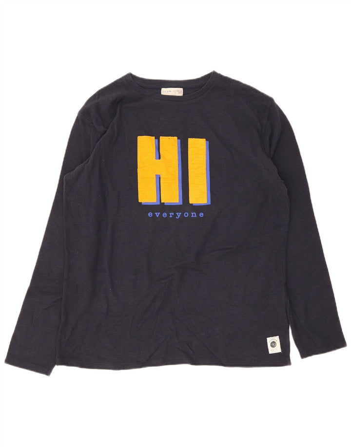 Zara Jungen Graphic Top Langarm 13-14 Jahre Marineblau