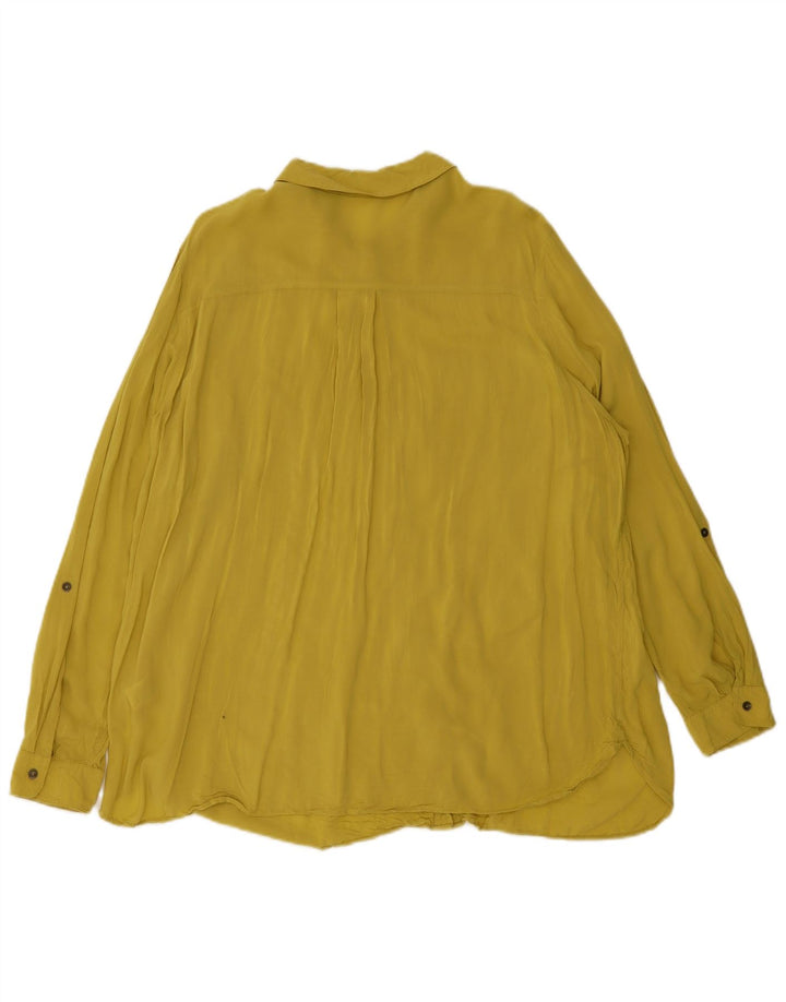 Marks & Spencer Damen Hemdbluse UK 20 2XL Gelbe Viskose