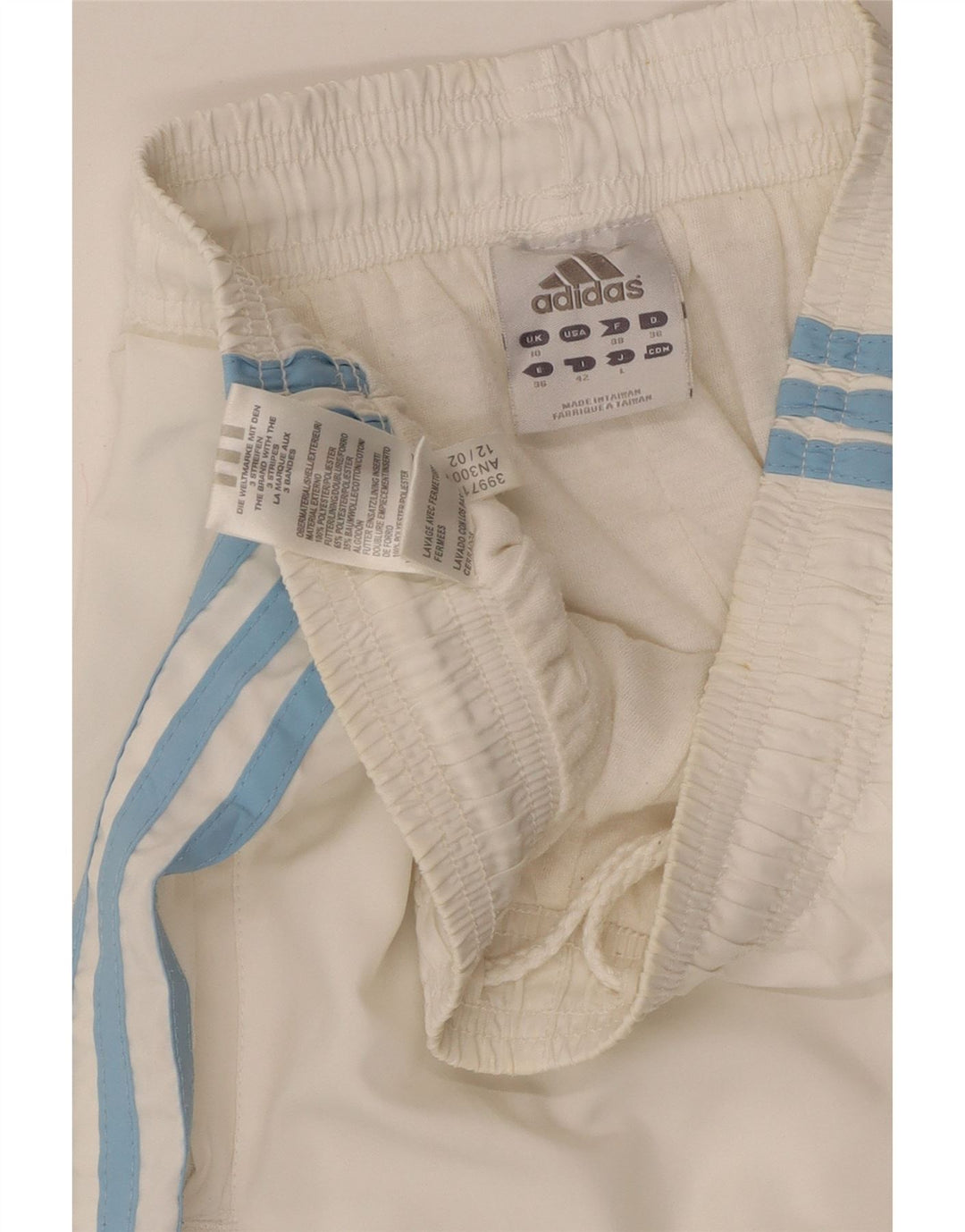ADIDAS Damen Trainingshose Jogger UK 10 Small Weiß Polyester