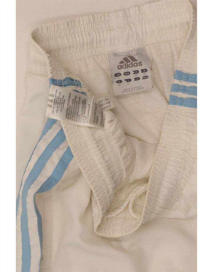 ADIDAS Damen Trainingshose Jogger UK 10 Small Weiß Polyester