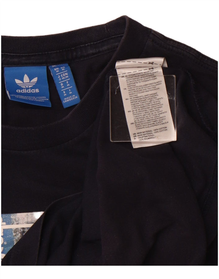Adidas Herren-T-Shirt mit Grafik, mittelgroß, marineblau, Baumwolle