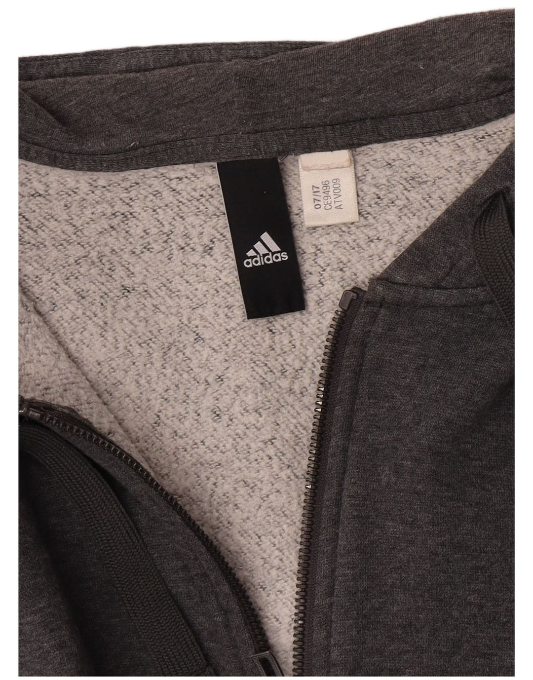 Adidas Damen Zip Hoodie Pullover UK 14 Mittelgrau Farbblock