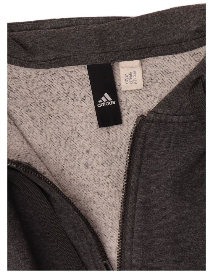 Adidas Damen Zip Hoodie Pullover UK 14 Mittelgrau Farbblock