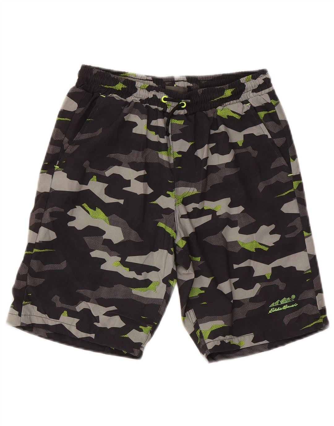Eddie Bauer Badeshorts für Jungen, 10–11 Jahre, mittelgroß, schwarze Tarnung